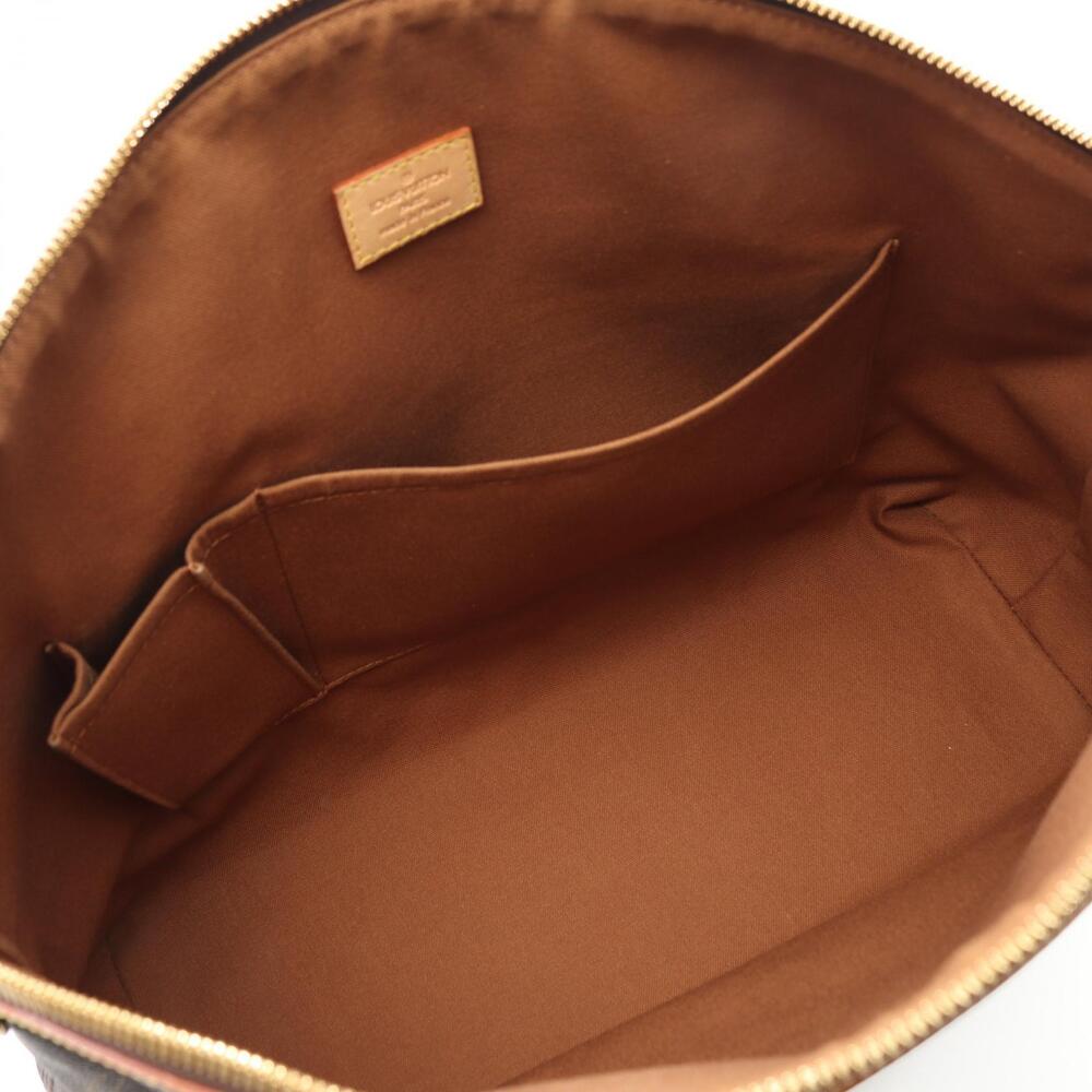 Louis Vuitton Canvas Bag Horizontal Brown Leather Lockit Tote Monogram